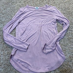Old Navy Long Sleeve Tee T-Shirt Rose Pink Scoop Hem
